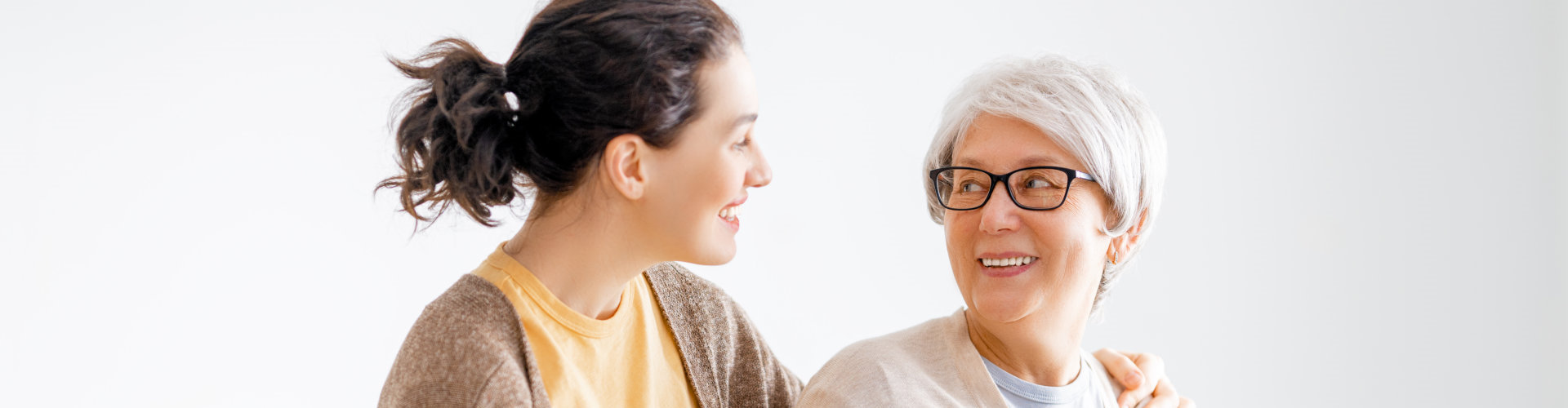 young woman with elderly